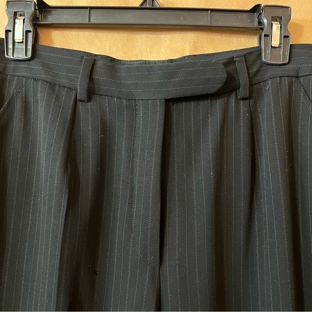 Giorgio Armani | Wool Pinstripe Trousers High Rise Tapered Pants Size 10 (IT 46) - Picture 4 of 11